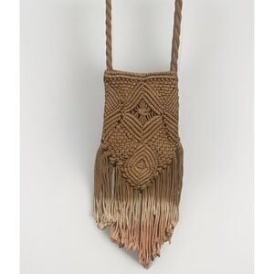 Shoulder Bag Crochet Tan Pink Ombré Cross Body Satchel Hobo Tassel By Pura Vida